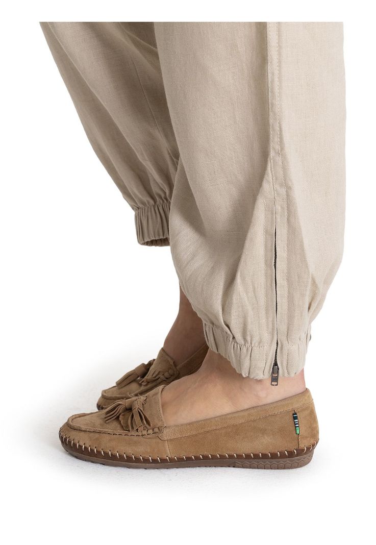 Pantalón Lino Orgánico Beige Blake Mujer -9