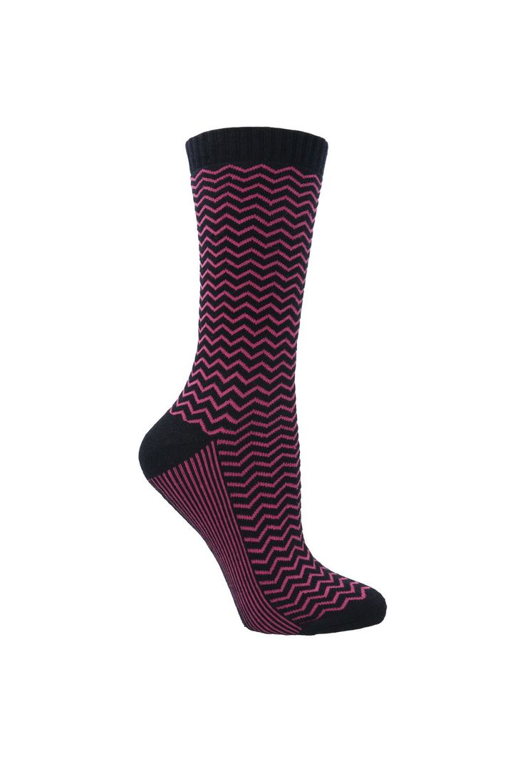 Calcetín Algodón Mujer Heavy Zigzag Azul
