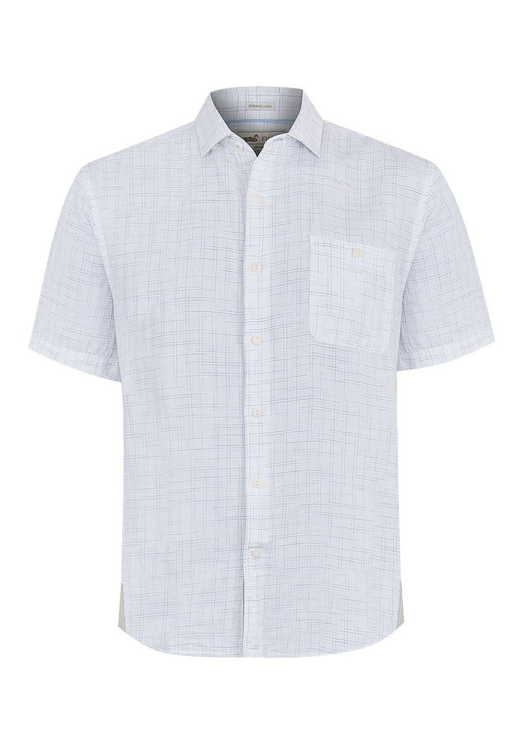 Camisa Lino Orgánico Verde Marbled Hombre -0