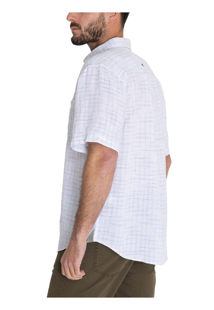 Camisa Lino Orgánico Verde Marbled Hombre -5