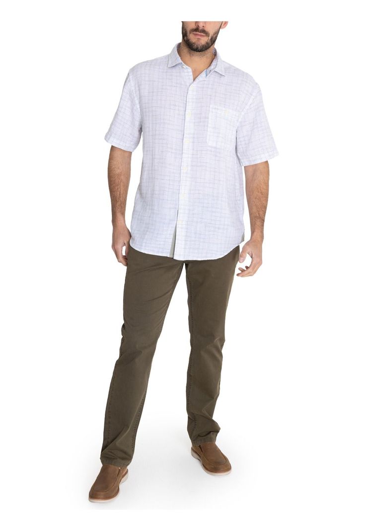 Camisa Lino Orgánico Verde Marbled Hombre -7