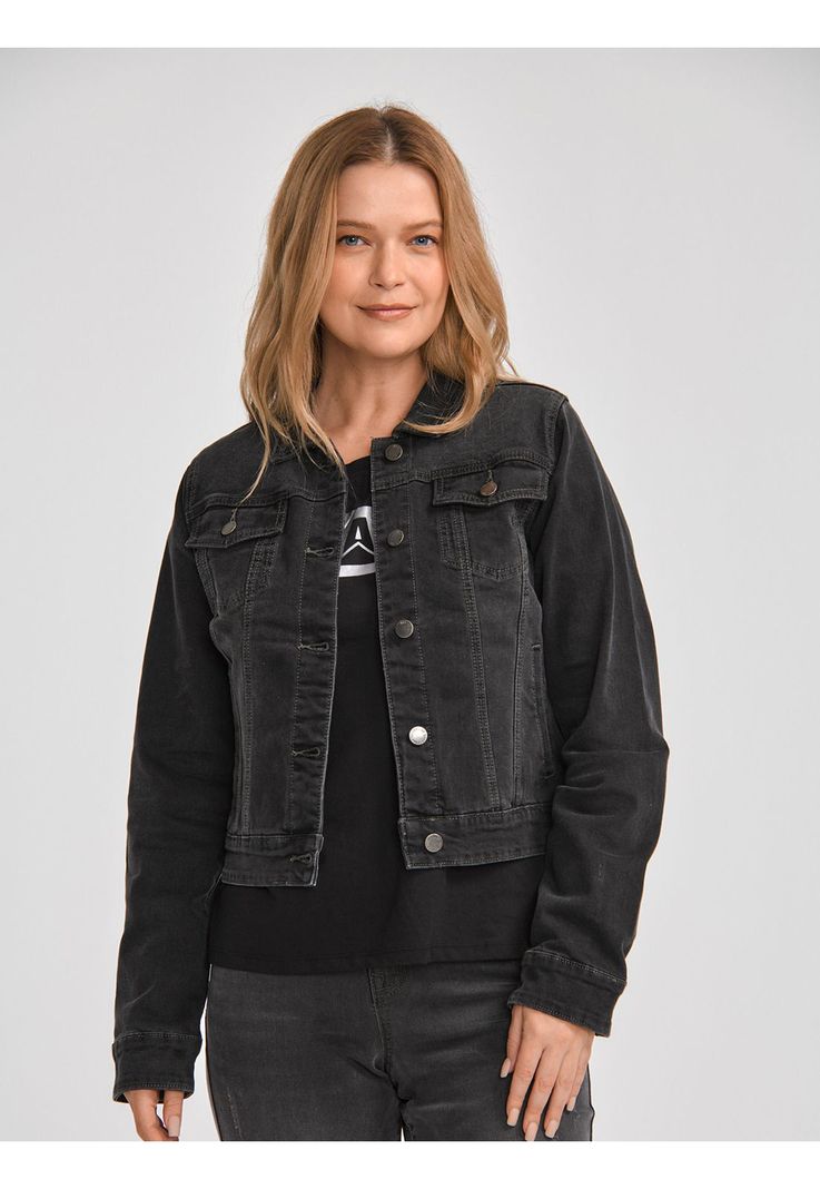 Chaqueta Mujer W Foundation Denim Jacket Gris-0
