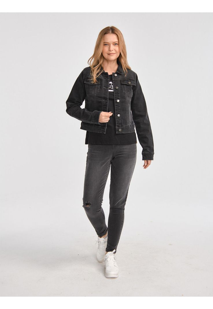 Chaqueta Mujer W Foundation Denim Jacket Gris-4