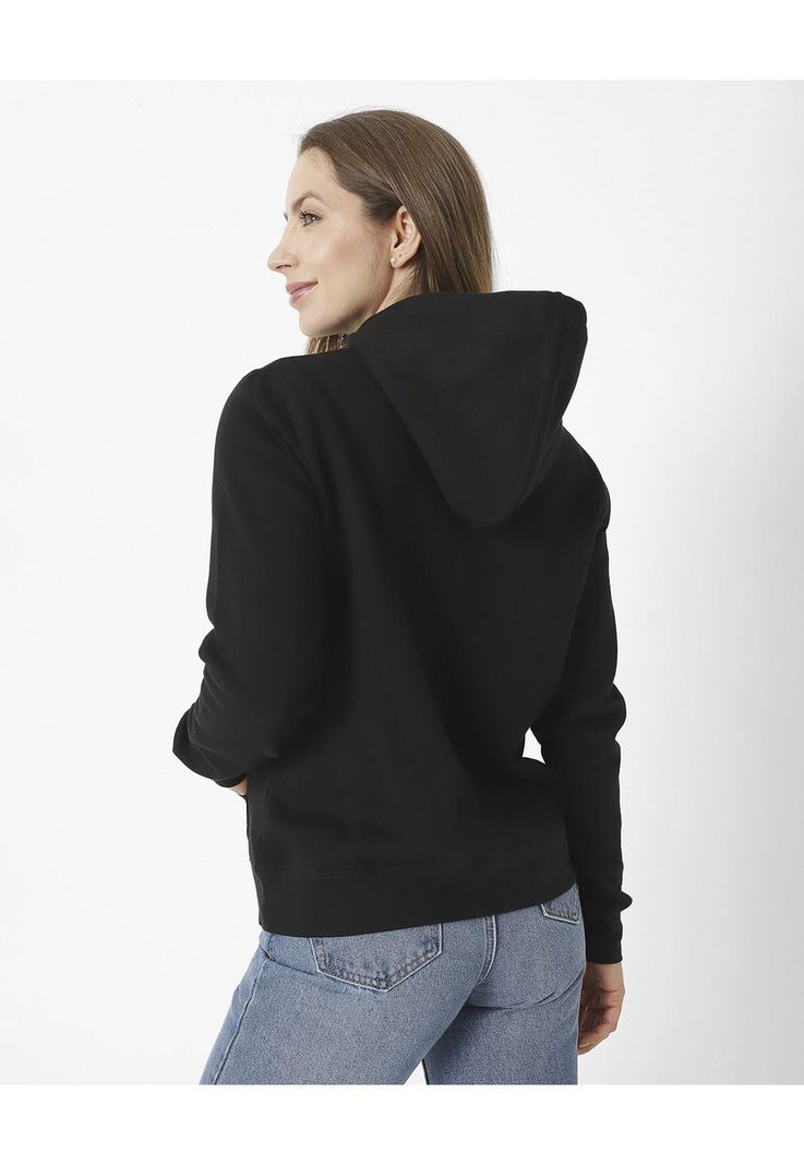 Polerón con gorro Fleece Caterpillar P Negro Mujer-1