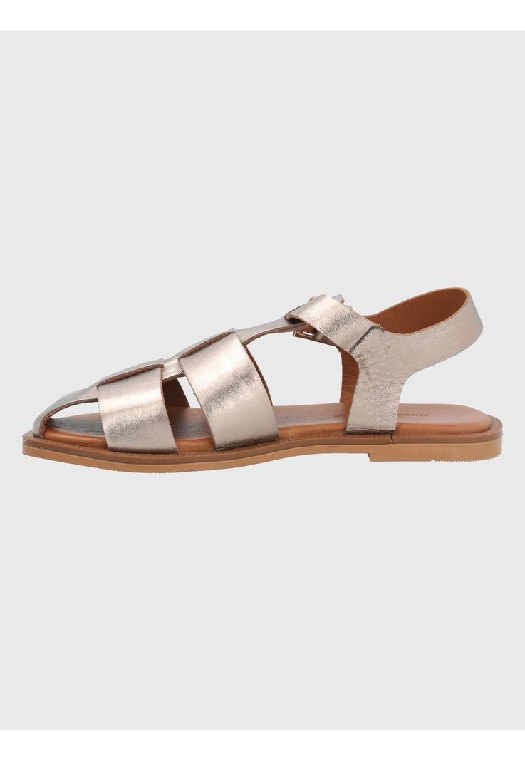 Sandalia Cuero Gris Mujer Tresenda -4