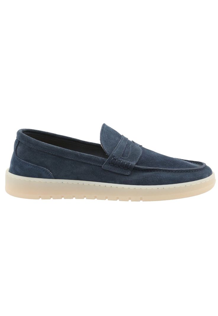 Mocasín Cuero Hombre Galvano Azul -0