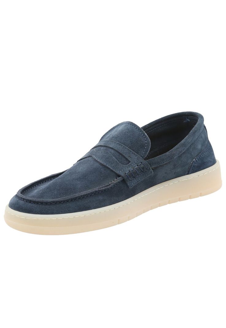 Mocasín Cuero Hombre Galvano Azul -4
