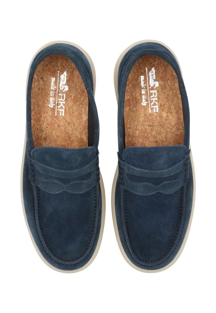 Mocasín Cuero Hombre Galvano Azul -8