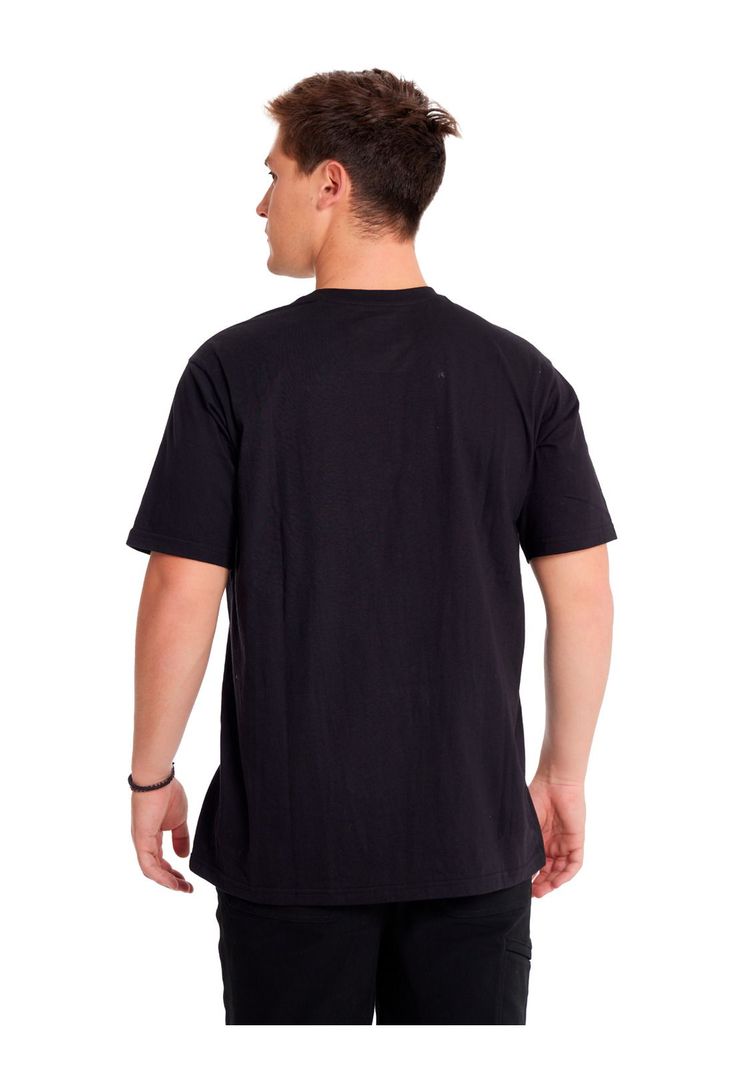 Polera Manga Corta Hombre Cat Logo Tee Negro-3