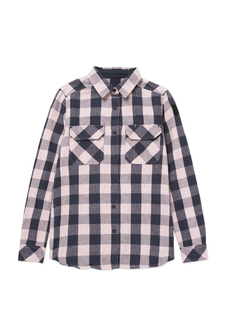 Camisa Manga Larga Mujer Buffalo Check Azul-0