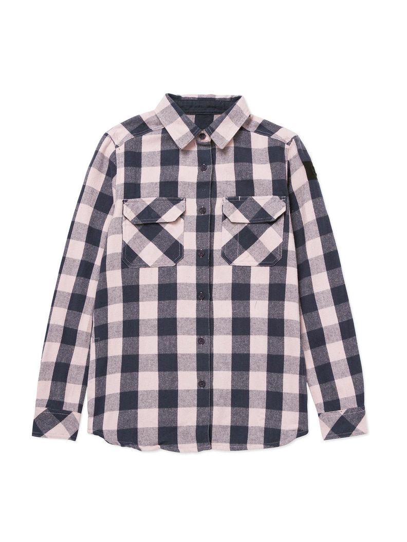 Camisa Manga Larga Mujer Buffalo Check Azul