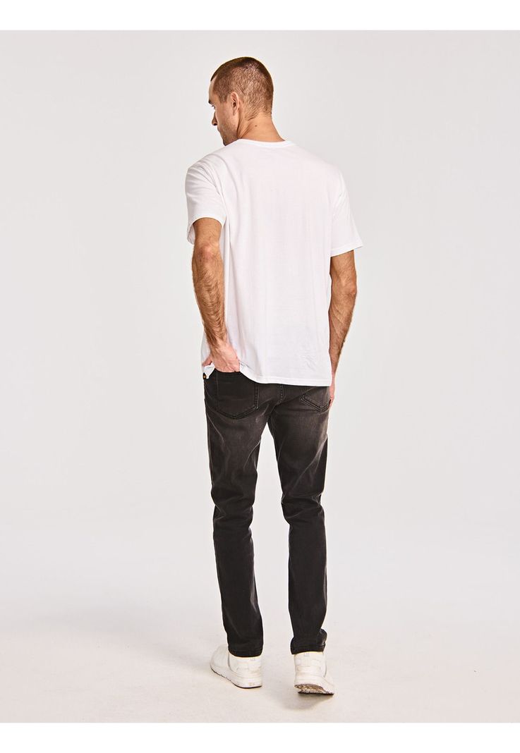 Polera Manga Corta Hombre Cat Logo Tee Blanco-1