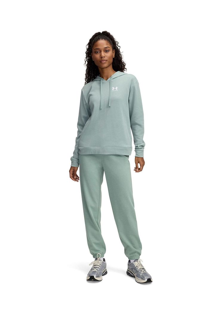 Jogger UA Rival terry verde para mujer-3