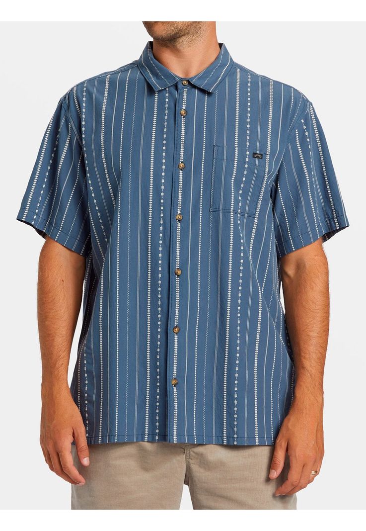 Camisa Hombre Sundays Jacquard Azul-1