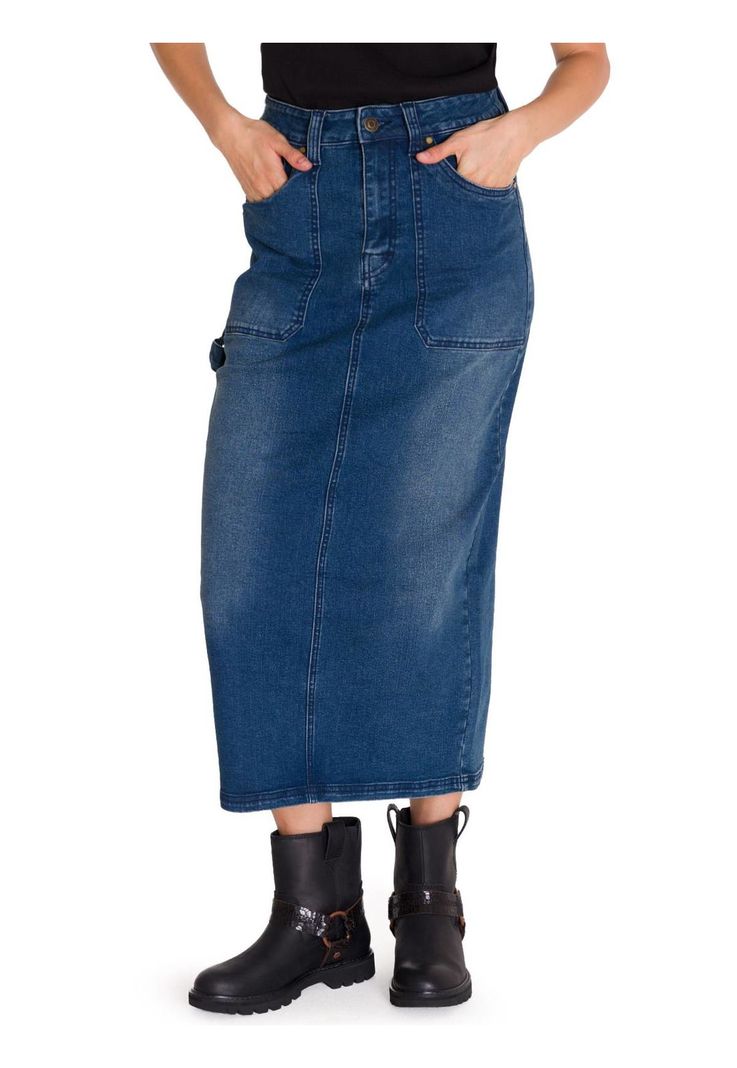Falda Casual Carpenter Maxi Mujer Denim-5