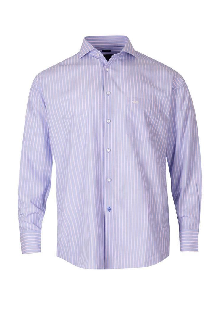 Camisa Libre De Arrugas Hombre WF Azul-1