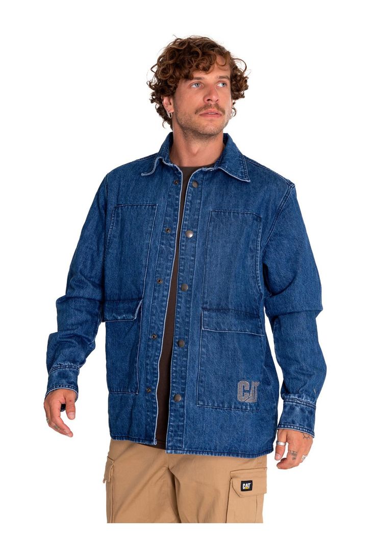 Chaqueta Unisex Rigid Denim Heavy Overshirt Azul-0