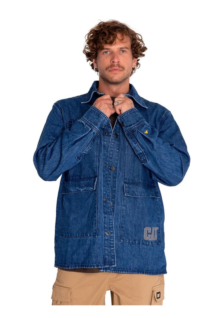 Chaqueta Unisex Rigid Denim Heavy Overshirt Azul-1