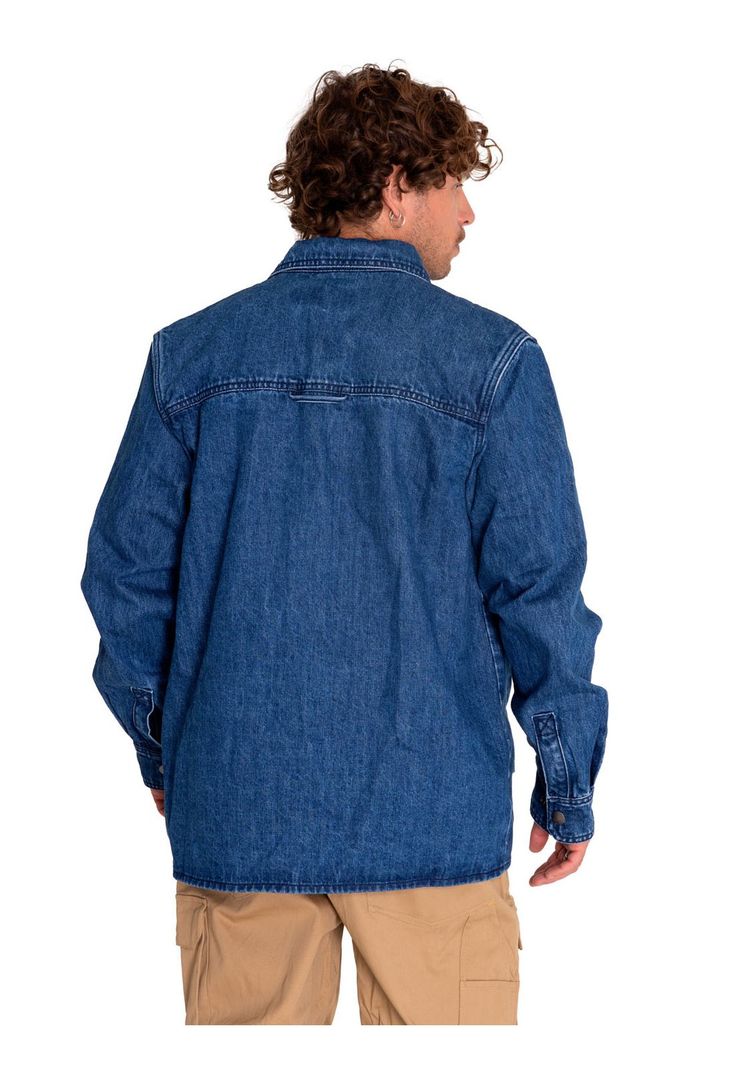 Chaqueta Unisex Rigid Denim Heavy Overshirt Azul-3
