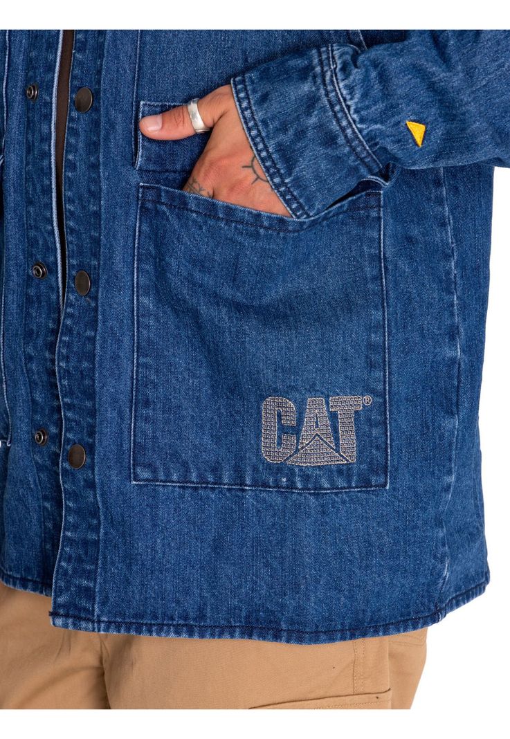 Chaqueta Unisex Rigid Denim Heavy Overshirt Azul-5