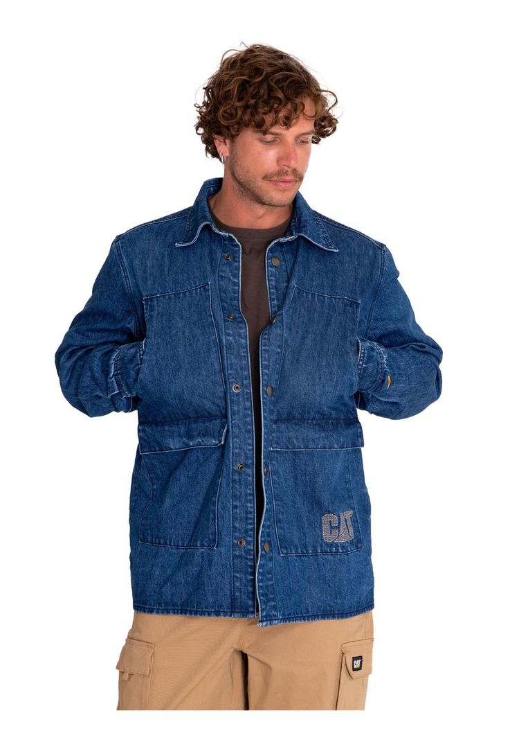 Chaqueta Unisex Rigid Denim Heavy Overshirt Azul-6