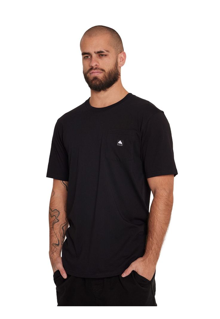 Polera Manga Corta Hombre Negro-1