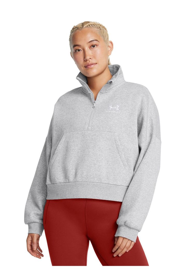 Polerón Oversize UA Icon para mujer Gris-3