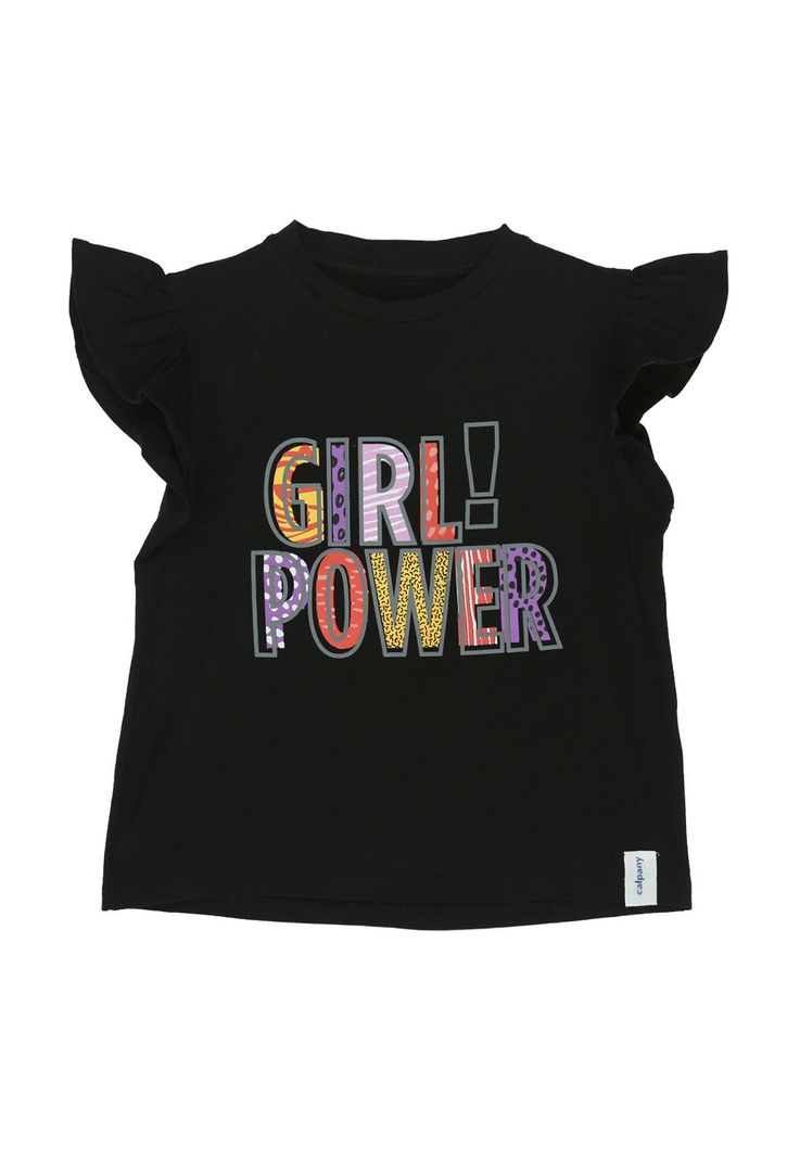 Polera M/C Niña Girl Power Negro-0