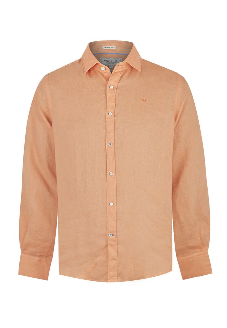 Camisa Lino Orgánico Naranja Linensol Hombre -0