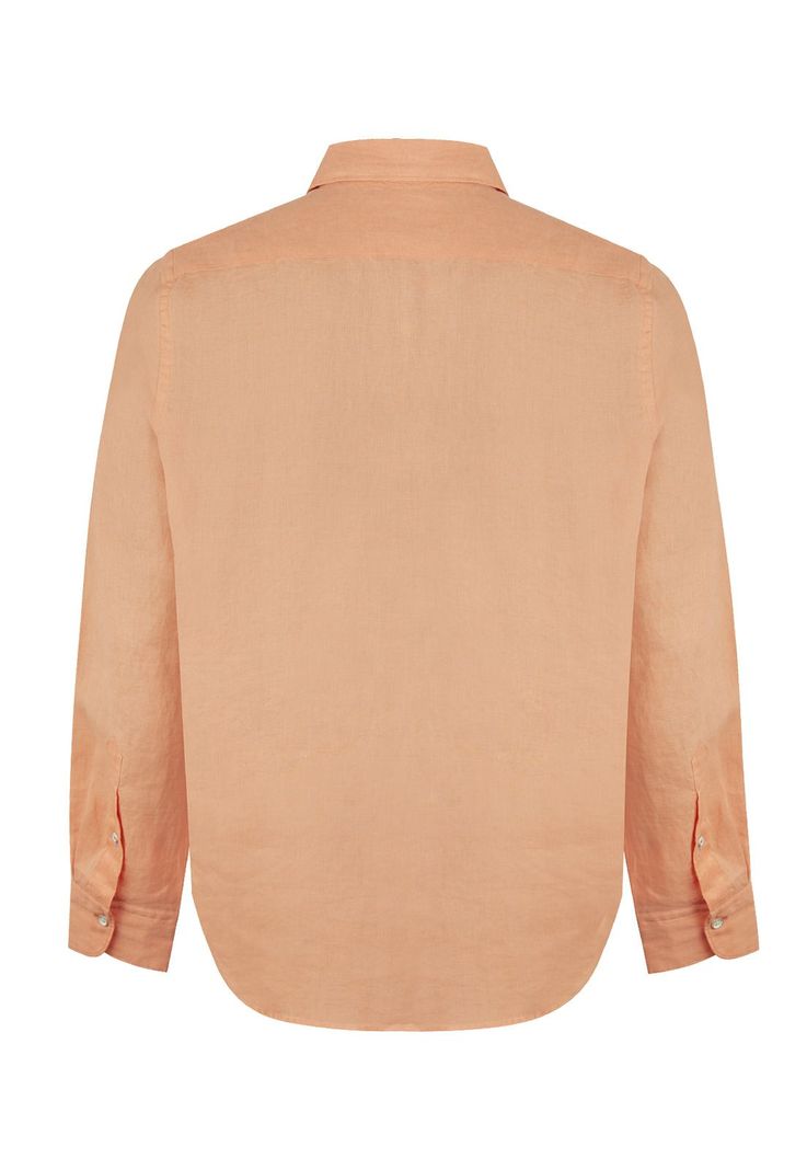 Camisa Lino Orgánico Naranja Linensol Hombre -1