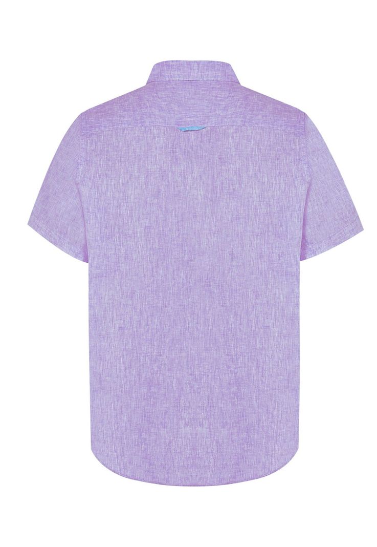 camisa Lino Orgánico Morado Linenshort Hombre -1