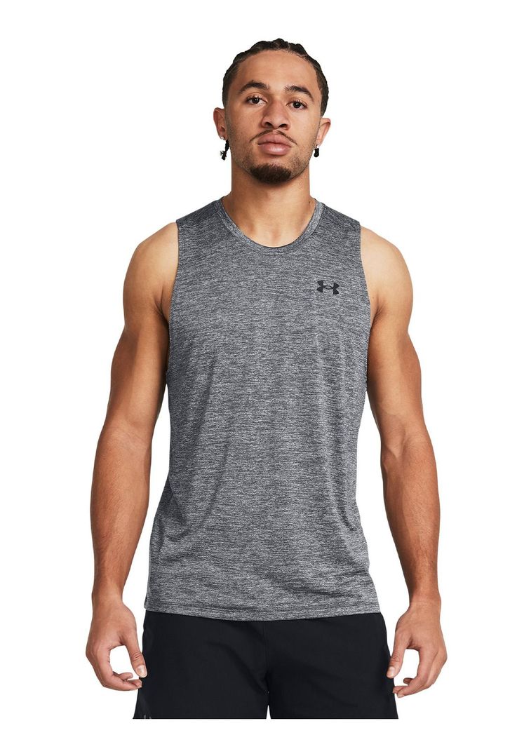 Polera sin mangas UA Tech Gris para hombre-3