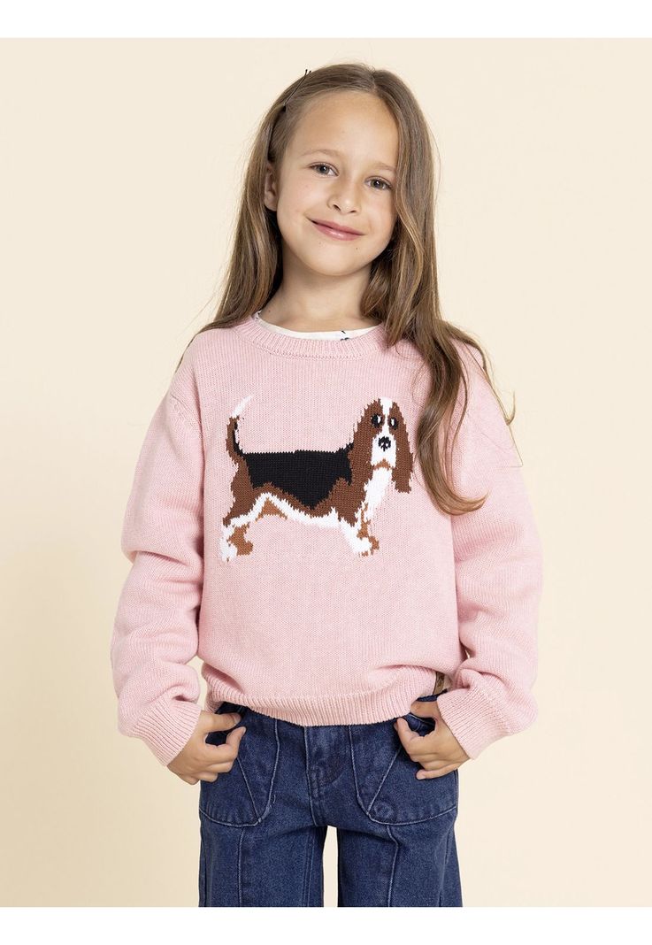 Chaleco Basset Niña Rosado-1