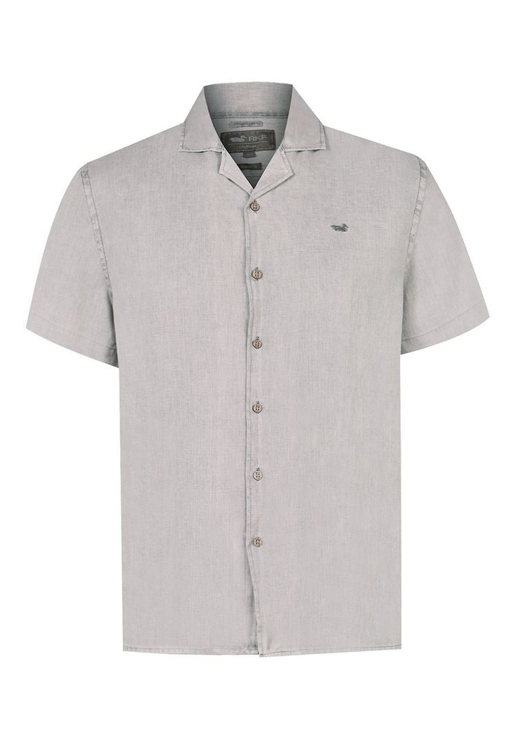 camisa Lino Orgánico Gris Braga Hombre -0