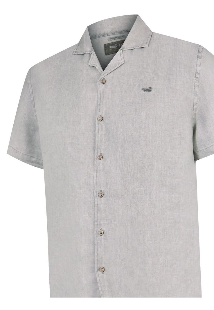 camisa Lino Orgánico Gris Braga Hombre -3