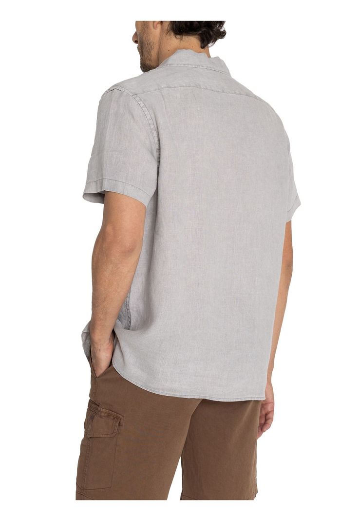 camisa Lino Orgánico Gris Braga Hombre -7