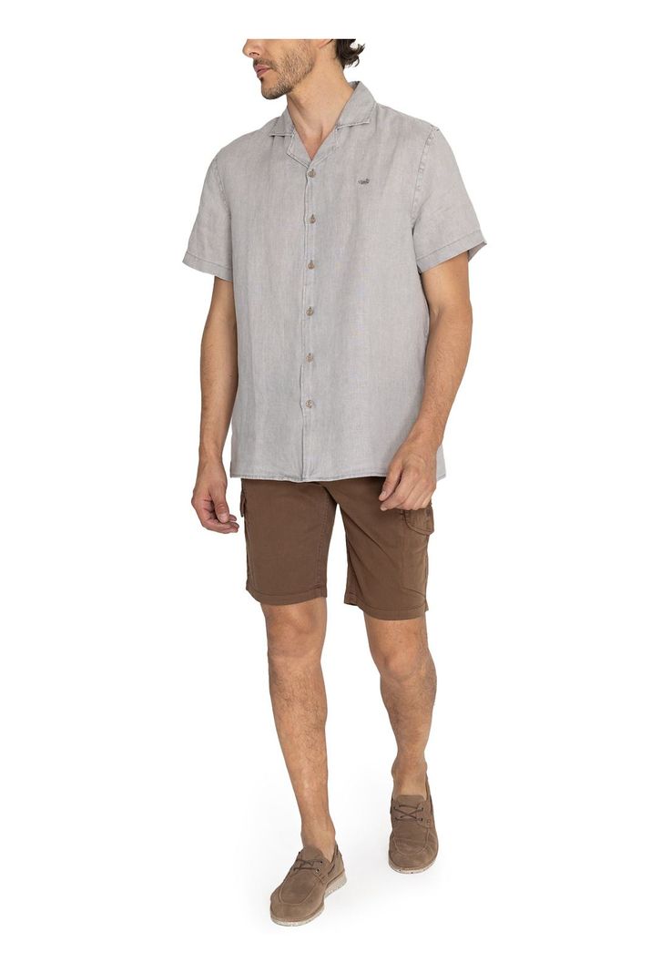 camisa Lino Orgánico Gris Braga Hombre -8