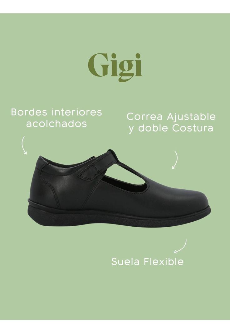Guillermina Escolar Cuero Negra Niña Gigi-1