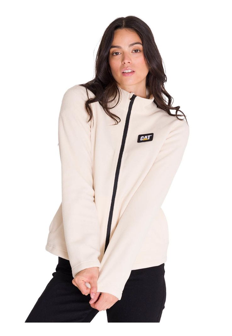 Polar Microfleece Full Zip Mujer Beige-1