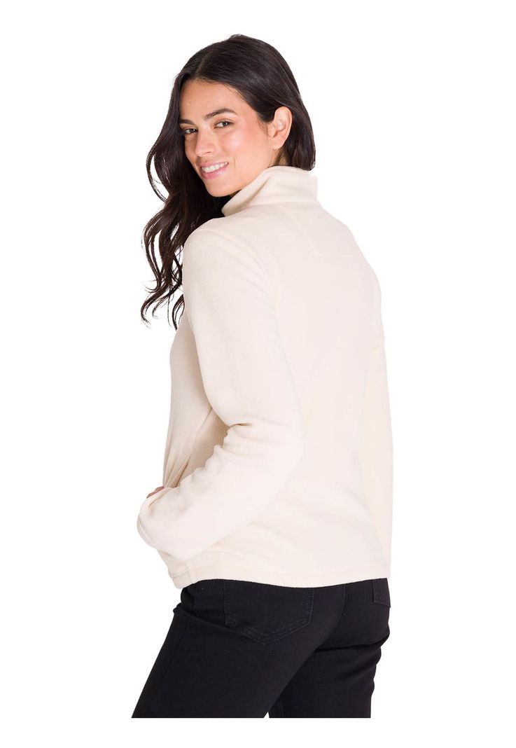 Polar Microfleece Full Zip Mujer Beige-3