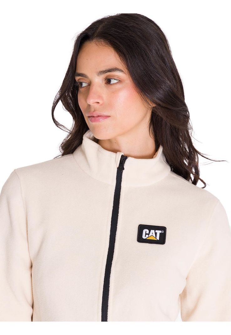 Polar Microfleece Full Zip Mujer Beige-4