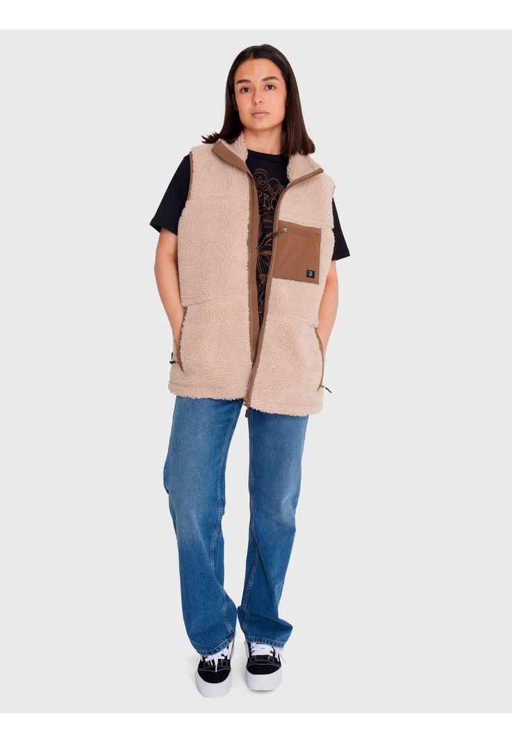 Polar Vest Sherpa sin mangas Café claro Hombre-0