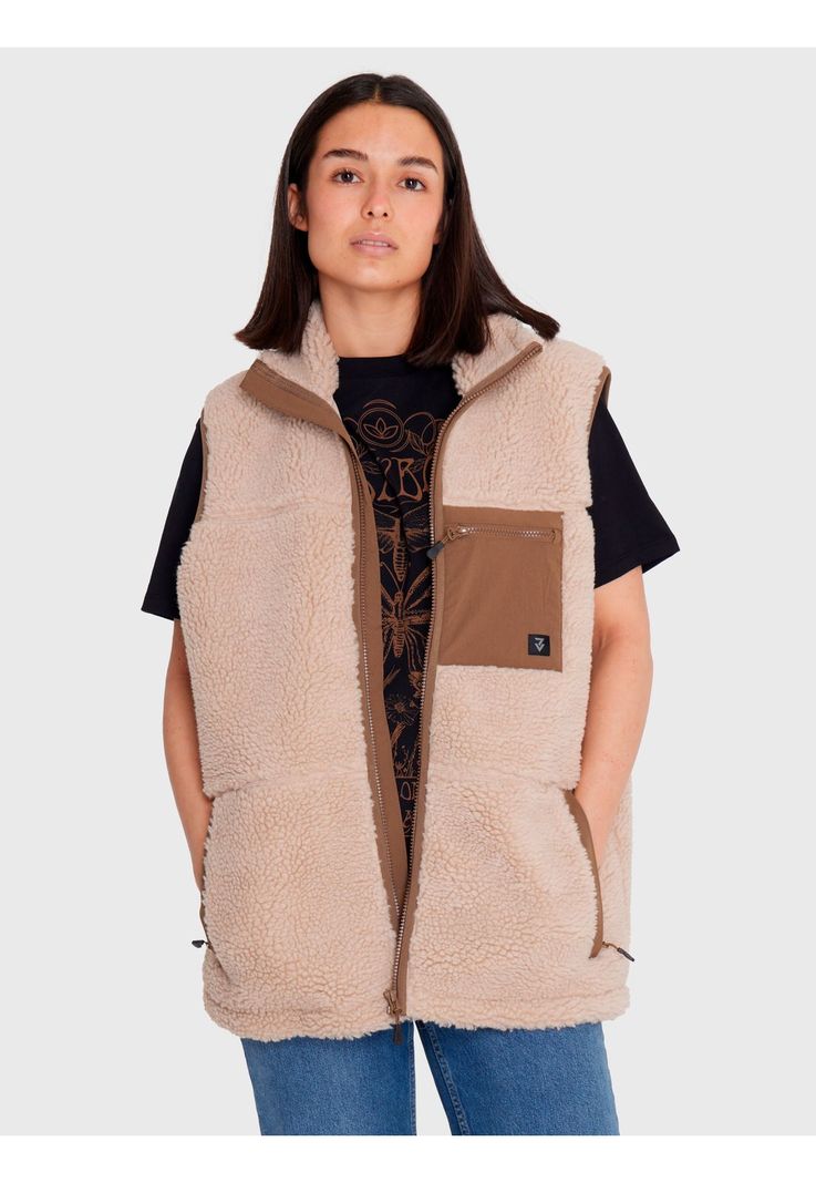 Polar Vest Sherpa sin mangas Café claro Hombre-1
