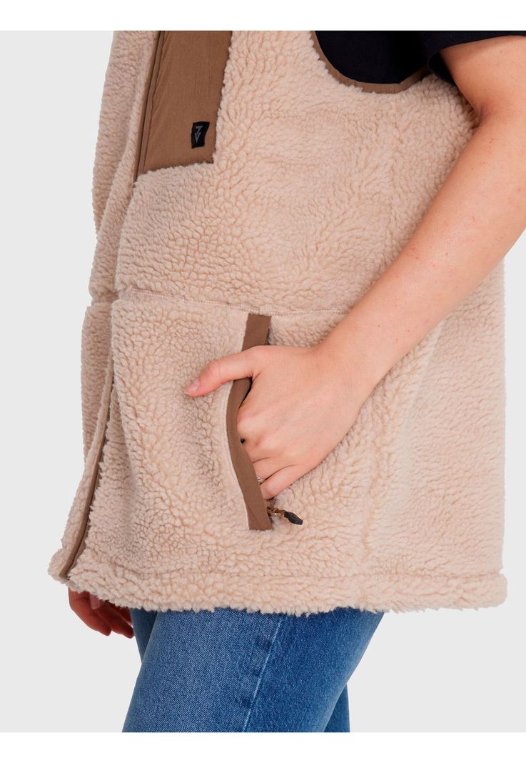 Polar Vest Sherpa sin mangas Café claro Hombre-3