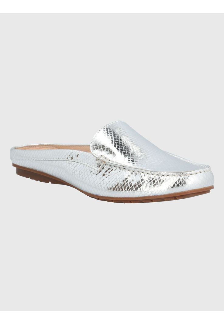 Mocasín Cuero Gris Mujer Cabris -0