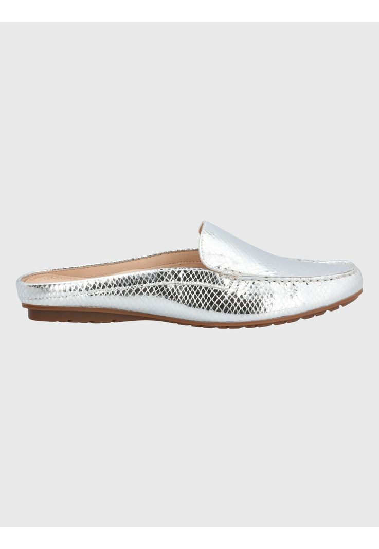 Mocasín Cuero Gris Mujer Cabris -1