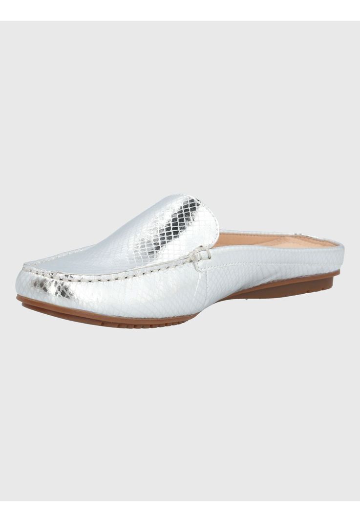 Mocasín Cuero Gris Mujer Cabris -3