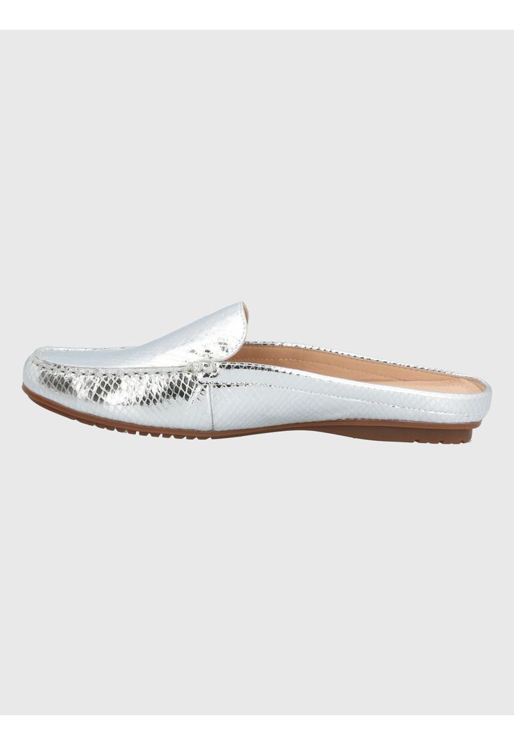 Mocasín Cuero Gris Mujer Cabris -4