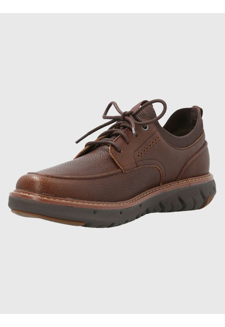 Zapatilla Cuero Hombre Smart Laceup Café-4