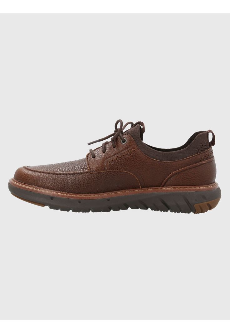 Zapatilla Cuero Hombre Smart Laceup Café-5